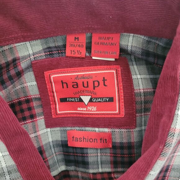 Haupt Fashion Fit Plaid Button Down Shirt Mens Size M Long Sleeve Casual Cotton - Picture 4 of 7